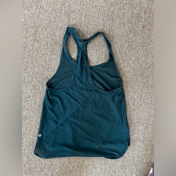 Lululemon Teal Forest Green Racerback Scoop Neck Tank Top Size Medium - Picture 2 of 5
